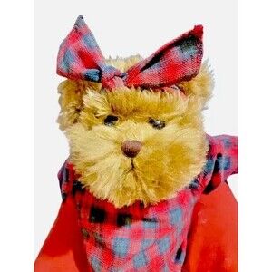 ABC Distributing Vtg Teddy Bear Dog Plushy Plaid Dress Bloomers Bunny Slippers